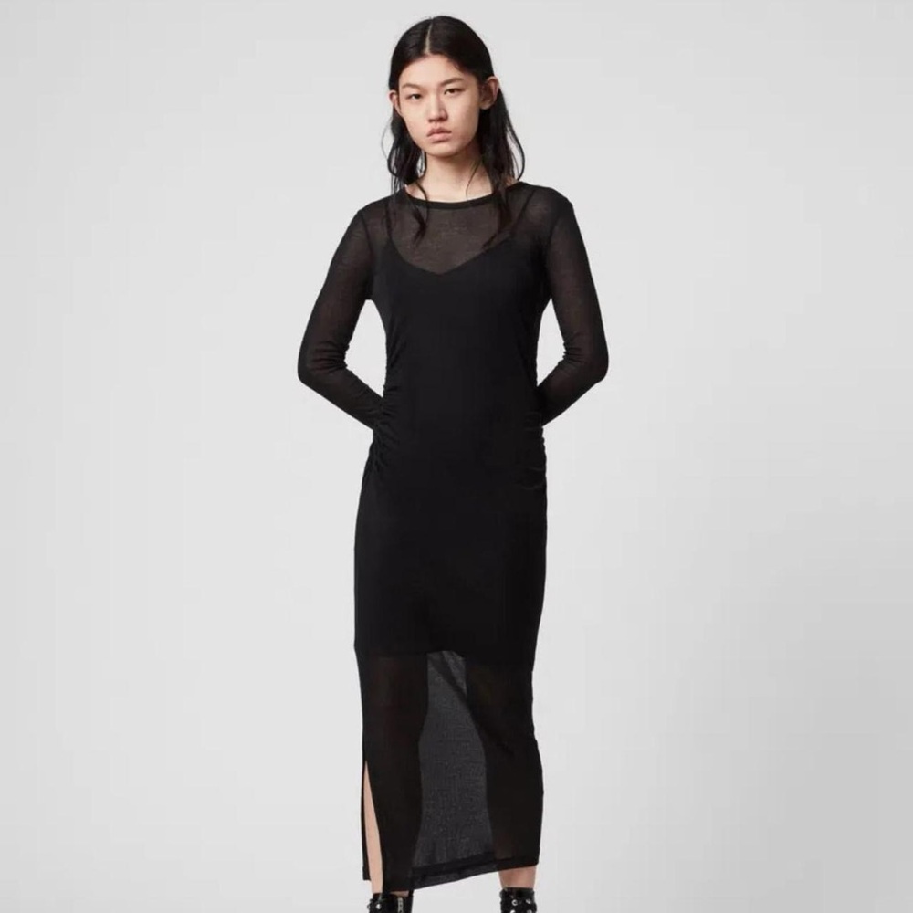 Allsaints Black Long Sleeve Dress